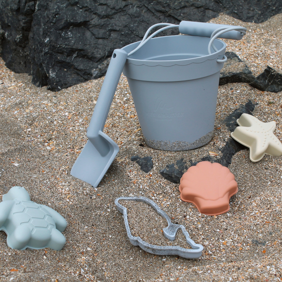 Grey Silicone Beach Bucket Set