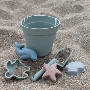 Sage Silicone Beach Bucket Set